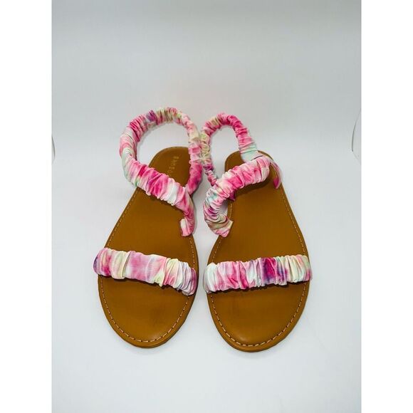 Bamboo Pink Tie-Dye Textured Ocean Line Sandal Size 6 New With Box - Picture 4 of 8